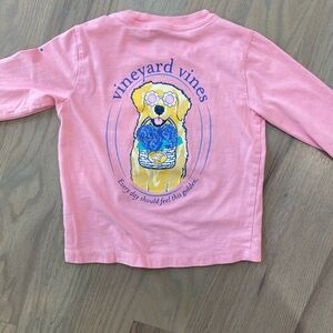 Vineyard Vines 2T Golden Retriever Long Sleeve Pink Tshirt
